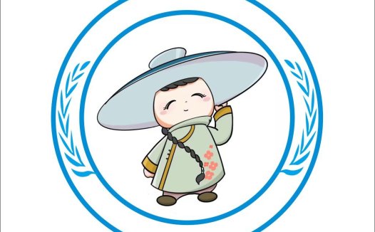 传统服饰卡通人物logo设计