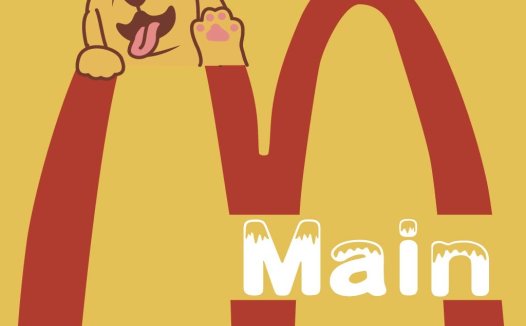 卡通狗头麦当劳logo设计