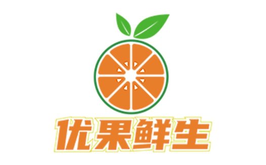 橙色水果logo设计,简洁清新适合食品行业