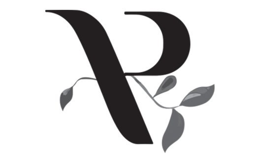 优雅的P字母与植物元素logo设计