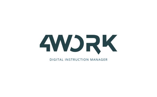 简约现代4WORK数字管理logo设计