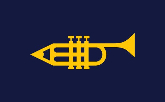 简约金色小号乐器logo设计