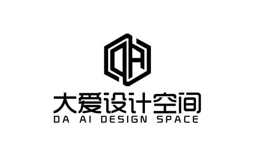 现代简约风格的DA AI设计空间logo设计