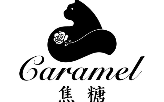 简约猫头玫瑰花logo设计