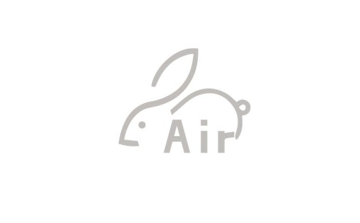 简洁兔子头像与“Air”文字结合的logo设计