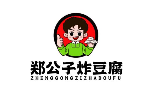 卡通人物炸豆腐logo设计