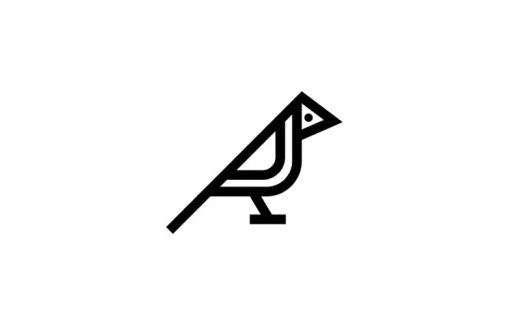 简洁鸟形logo设计
