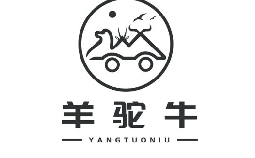 羊驼牛车logo设计