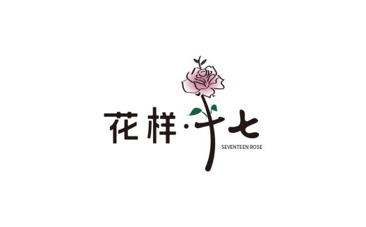简约玫瑰花logo设计
