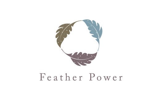 羽毛元素的优雅logo设计