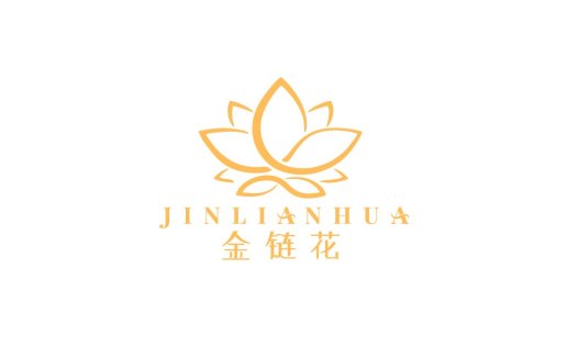 优雅金色莲花logo设计