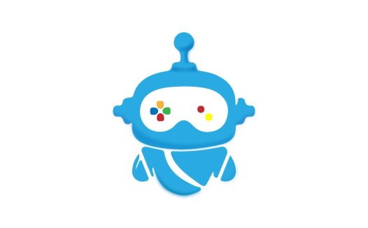 蓝色机器人logo设计