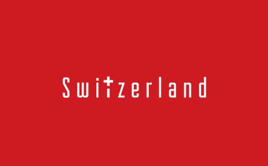 简约红底白字Switzerlandland Logo设计