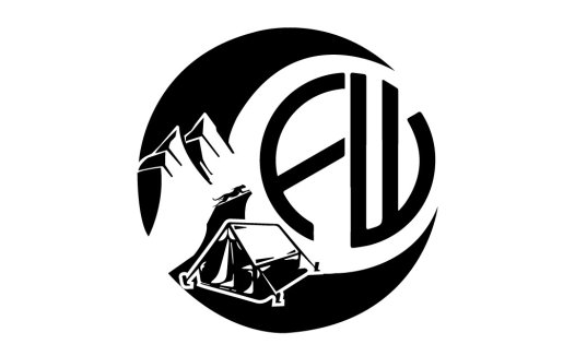 户外露营主题的简约logo设计