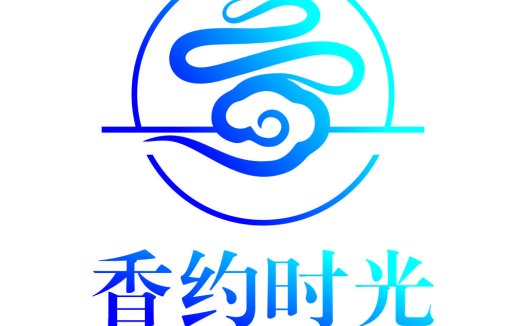 蓝色渐变云纹logo设计