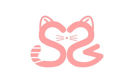 猫头爱心logo设计
