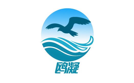 海鸥与波浪的动态海洋logo设计
