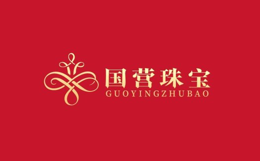 红色背景奢华珠宝logo设计