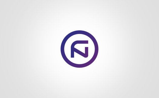简约现代紫色渐变字母N logo设计