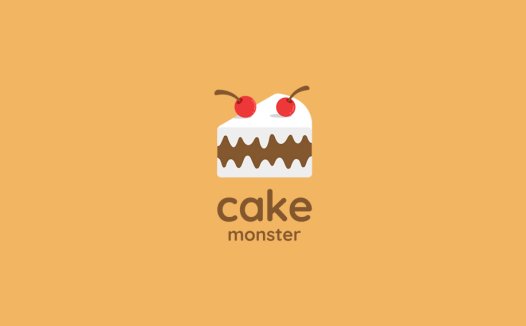 可爱蛋糕怪兽logo设计