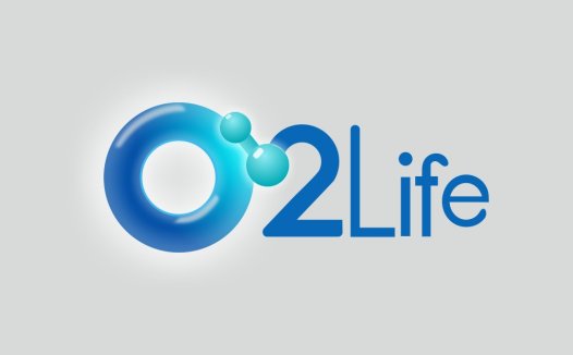 清新蓝色O2Life logo设计