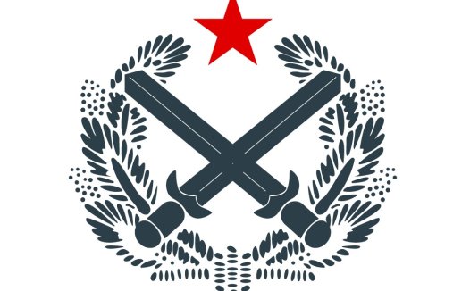 锤子与镰刀的红色星标logo设计