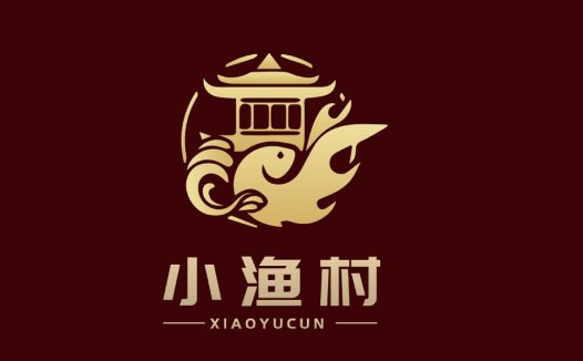中式建筑与鱼元素的logo设计