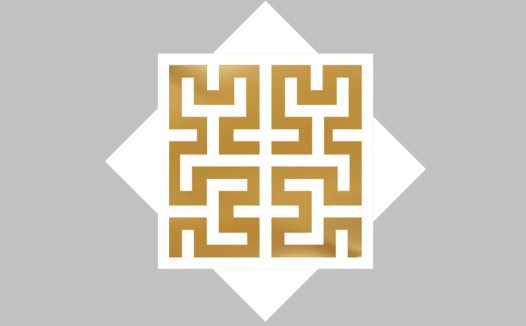 金色迷宫图案的现代logo设计