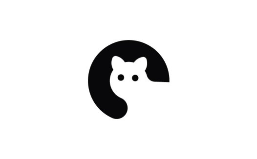 简约猫头标志设计