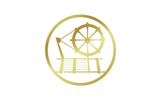 简约风船舵轮船标志设计