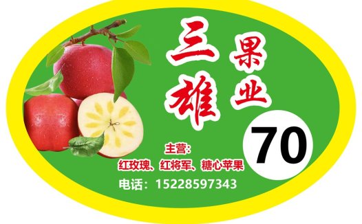 苹果水果店logo设计-红玫瑰、红将军、糖心苹果