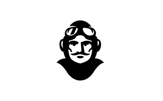 复古飞行员头像logo设计