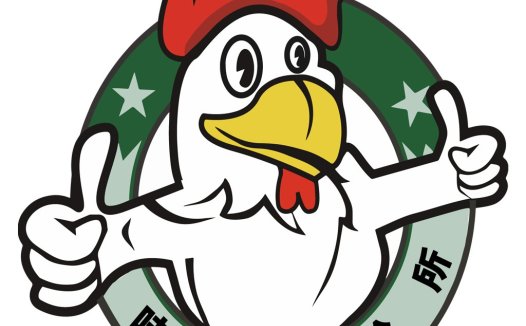 卡通公鸡logo设计:美味鸡肴实验所