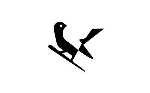 简洁鸟形logo设计