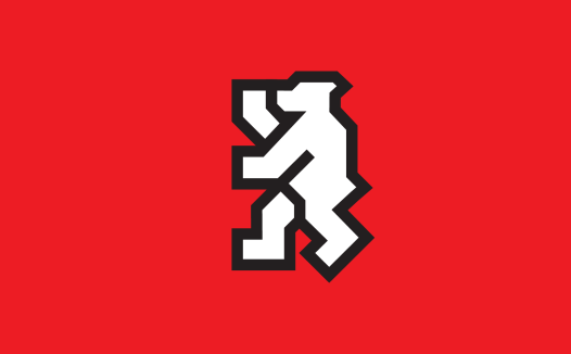 简洁现代风格的红色背景白色字母K logo设计