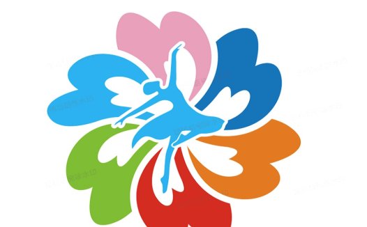五彩花瓣舞蹈logo设计