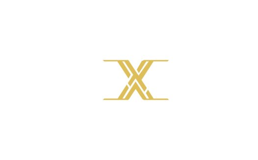 奢华金色几何字母X标志设计