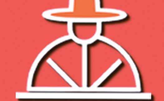 简约红色背景下的厨师帽logo设计