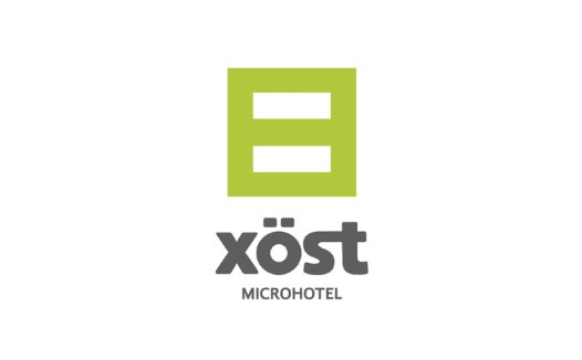 简约绿色方块Microhotel Logo设计
