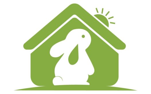 绿色房屋与兔子logo设计