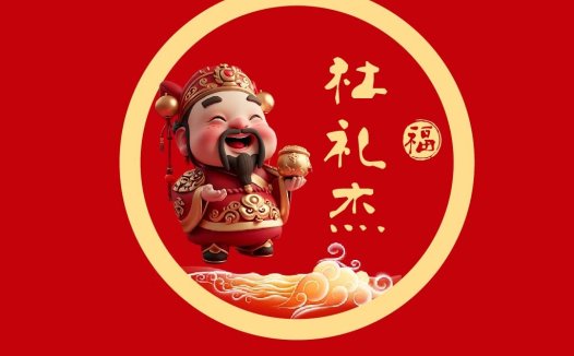 红色中国风财神爷吉祥logo设计