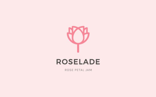 简洁优雅的玫瑰花瓣logo设计