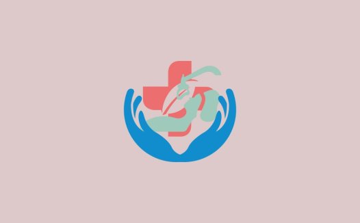 医疗援助手绘风格logo设计