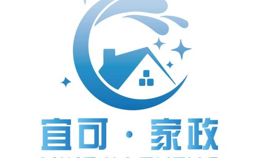 蓝色渐变房屋logo设计
