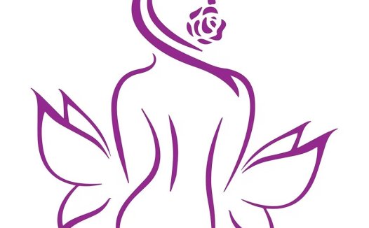 简约女性形象与花卉logo设计