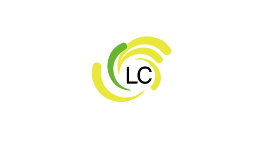 LC Logo设计:简洁现代的绿色和黄色渐变曲线