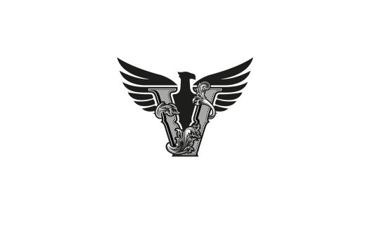 鹰形字母V标志设计