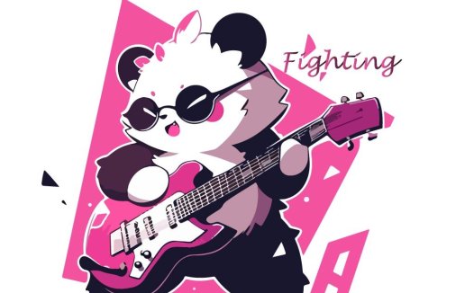熊猫吉他手logo设计