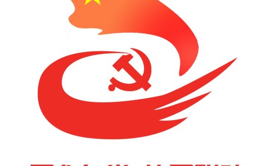 红色旗帜与锤子镰刀logo设计