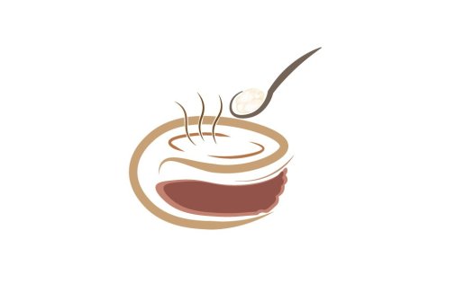 美食logo设计:热汤勺子图标
